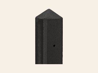 Betonpaal glad met diamantkop antraciet gecoat 280 cm