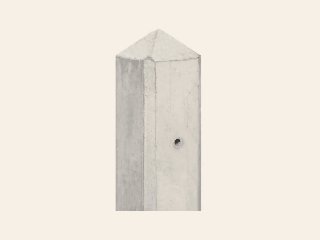 Betonpaal glad met diamantkop grijs 280 cm