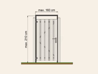 Universeel tuindeurkozijn max 160 cm breed, zwart