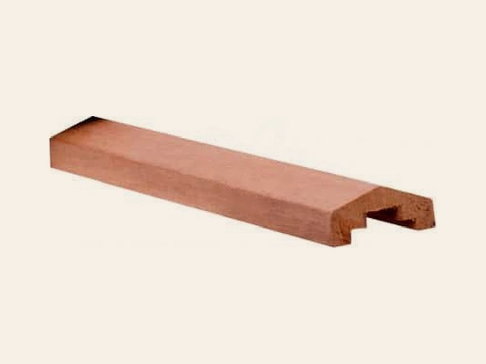 Hardhouten geschaafde afdekkap met sponning 7 × 3,5 × 180 cm