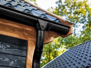 Dakgootset, verzinkt, zwart gecoat, 125 mm