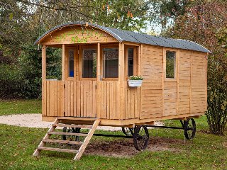 Circuswagen Kathy, 19mm, vuren onbehandeld, 500 x 240 cm, excl. onderstel