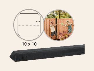 Betonpaal glad met diamantkop 10 x 10 cm