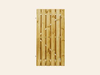 Geïmpregneerde tuindeur op stalen frame, 190 cm hoog