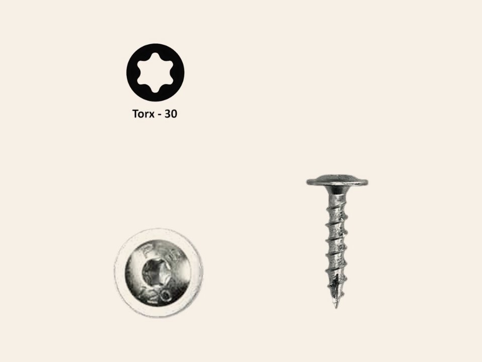 Flenskop schroef Ø 6 mm Torx T30, PFS+ verzinkt, 100 stuks