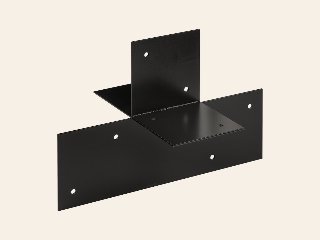 Pergola Hoekverbinding met Verlenging Zwart Gecoat voor 15 x 15 cm balken open model - Per Stuk
