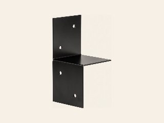 Pergola Muurelement Zwart Gecoat voor 12 x 12 cm balken Links - Per stuk