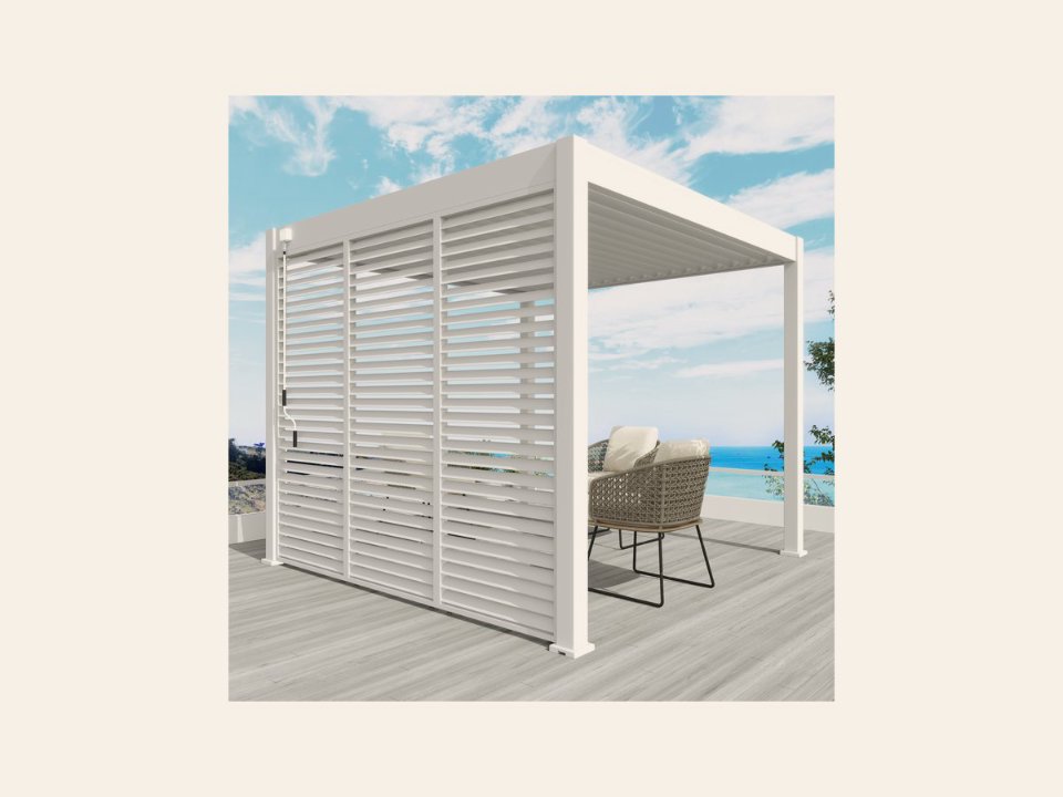 Aluminium overkapping Louvrepaneel 93 cm horizontaal wit