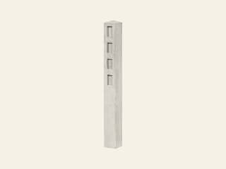 Berton© Betonpaal Linge, wit/grijs, diamantkop 13x13x120cm, tussenmodel