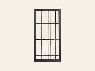 Gaaselement, zwart gespoten vuurverzinkt, maaswijdte 7,5 x 7,5 cm, met robuust kader, zwart gespoten grenen, 4,4 x 6,8 cm, H180 x B90 cm