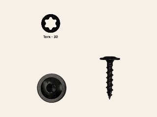 Flenskop schroef Ø 6 mm Torx T40, PFS+ verzinkt zwart, 100 stuks