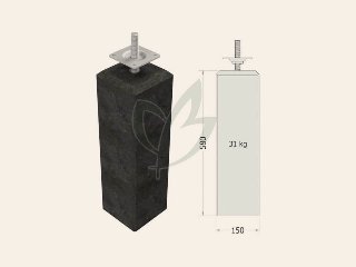 Betonpoer Antraciet M – M20