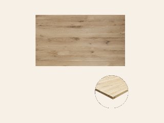 Tafelblad rustiek eiken 2 lange zijden rechte kant, 40 mm