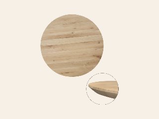 Tafelblad rustiek eiken rond facet kant, 40 mm