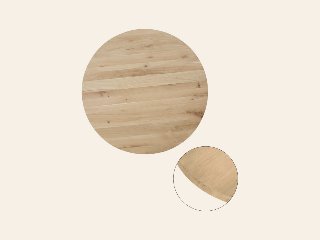 Tafelblad rustiek eiken rond rechte kant, 40 mm